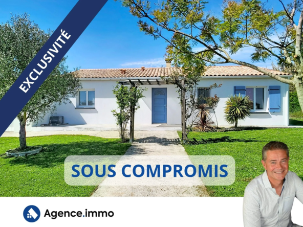 Maison individuelle de plain-pied à vendre à Cravans, proche Royan avec jardin arboré