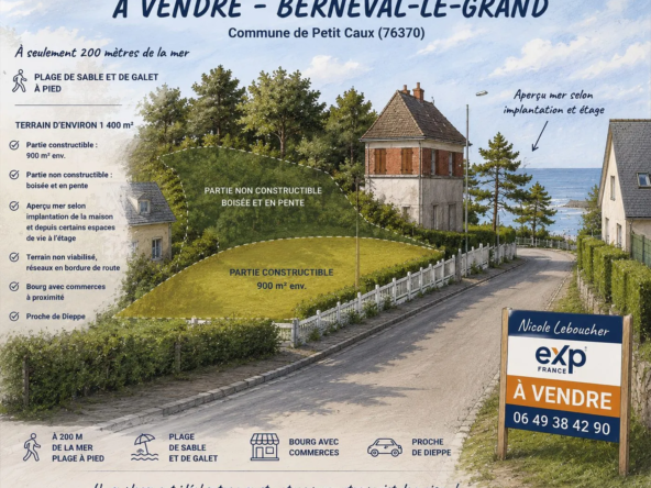 Terrain constructible à Berneval-le-Grand proche de la mer - Environnement calme