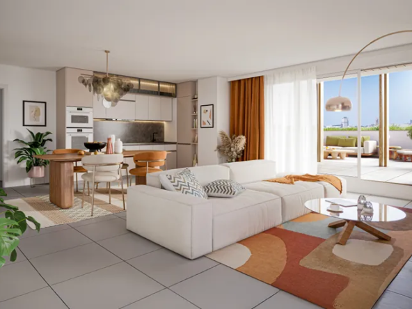 Appartement 3 pièces neuf à Bordeaux avec grand balcon, livraison 2027