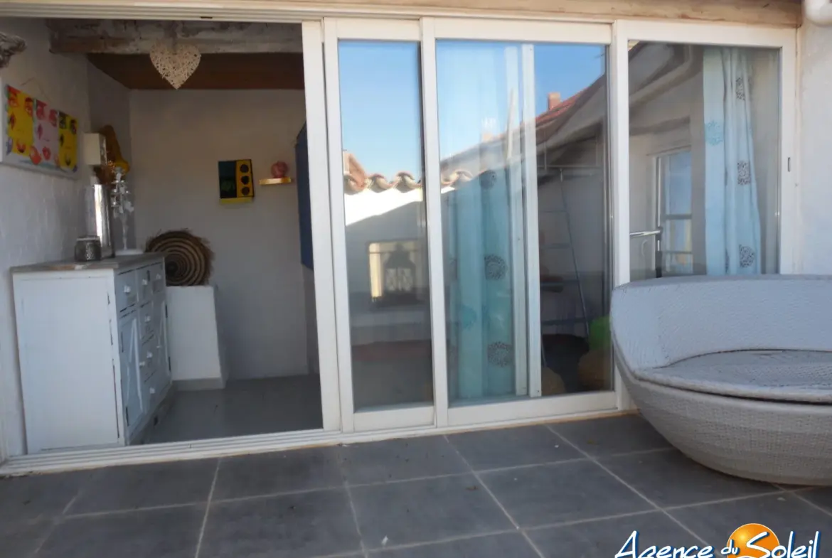 Maison de village avec terrasse vue chenal à Port La Nouvelle 