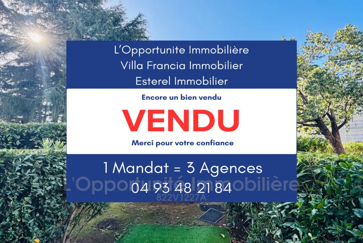 Bel appartement 2 pièces avec terrasse, piscine et jardin à Cannes 