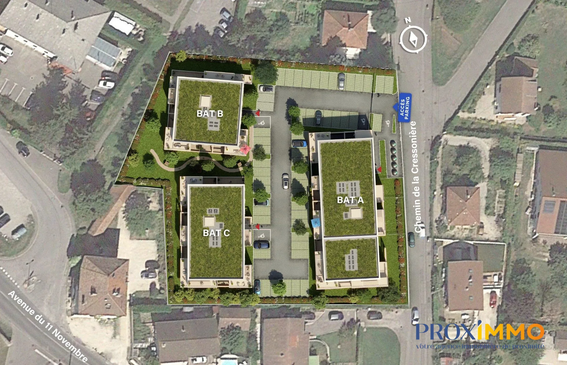 Appartement neuf à Tullins – Résidence Les Robinsons, vue sur le Vercors 