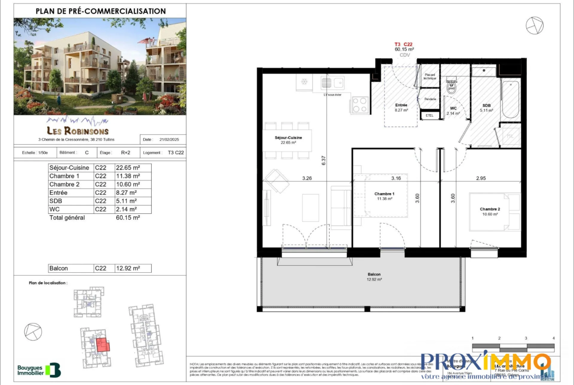Appartement neuf à Tullins – Résidence Les Robinsons, vue sur le Vercors 