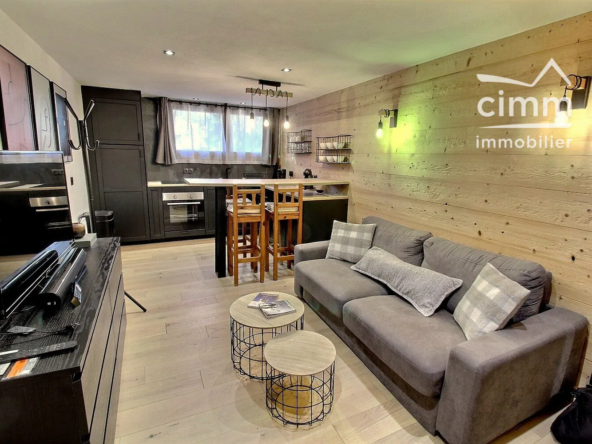 Studio à Megève Rochebrune – Pied des pistes, meublé, idéal investissement ou résidence secondaire