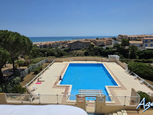 Appartement 2 pièces avec vue mer à Saint-Pierre-la-Mer - Résidence sécurisée avec piscine