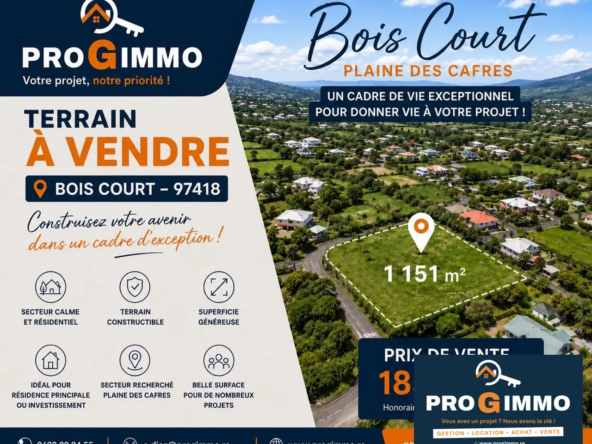 Terrain constructible de 1151 m² à Bois Court, Le Tampon