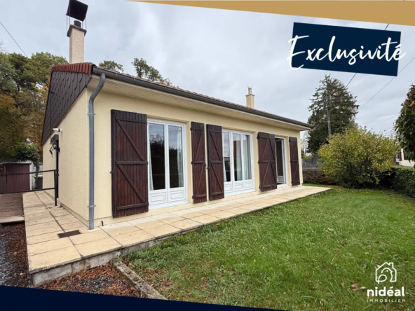 Maison de plain-pied à Rousies avec 3 chambres, garage et vue sur la nature