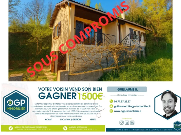 Maison de 122,5 m² avec jardin à Montastruc-la-Conseillère – Opportunité d'investissement