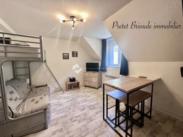 Studio meublé au Lioran avec emplacement privilégié et casier à skis