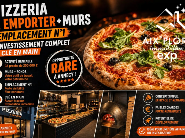 Fonds de commerce de pizzeria à vendre à Annecy - Emplacement stratégique, faible loyer