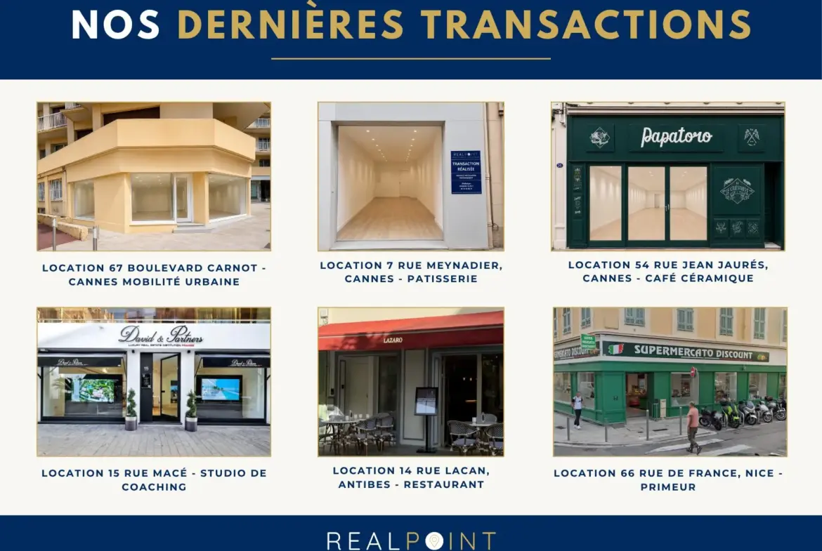 Local commercial à vendre à Cannes au cœur de la rue de la République 