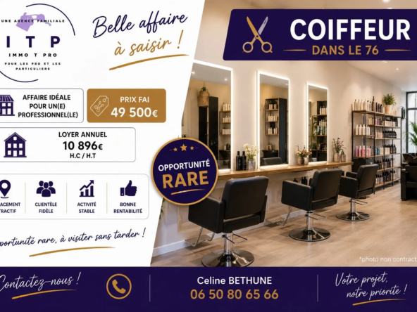 Fonds de commerce de salon de coiffure à vendre à Darnétal