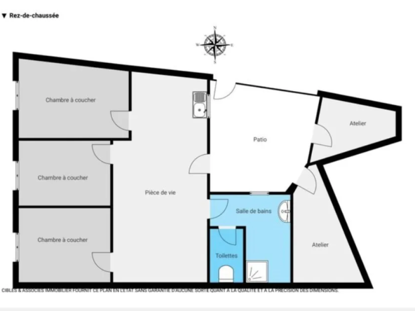 Maison à rénover de 70 m² à La Rochelle - La Pallice avec cour et ateliers