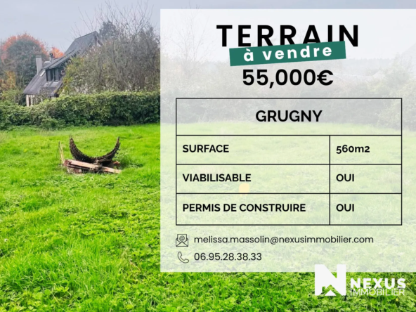 Terrain constructible à Grugny de 558 m² avec permis de construire