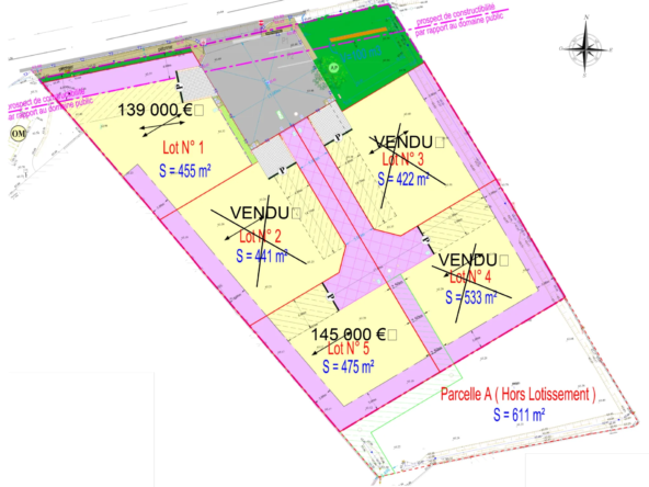 Terrains constructibles dans petit lotissement à Monteux - Libre choix de constructeur