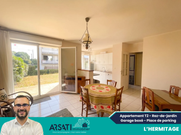 Charmant appartement T2 en rez-de-jardin avec garage à L'Hermitage