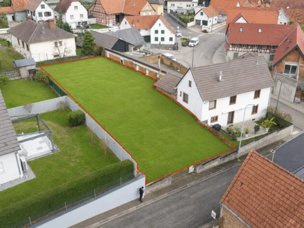 Terrain à vendre de 646 m² à Geudertheim, orientation sud, calme et proche Strasbourg
