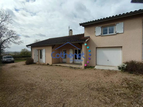 À vendre maison individuelle à Baugy, 74 m² avec terrain, garage et terrasse dans un environnement calme