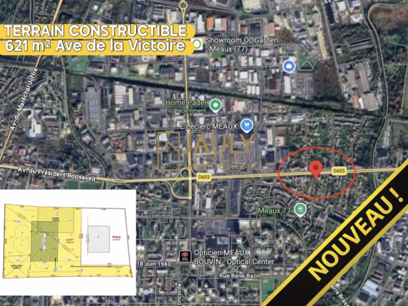 Terrain constructible de 621 m² à Meaux (77) – Profitez d’un environnement calme et proche des commodités