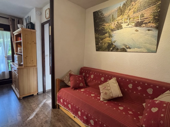 Salon Appartement T2 lumineux au Lays près des Carroz avec balcon et emplacement pratique
