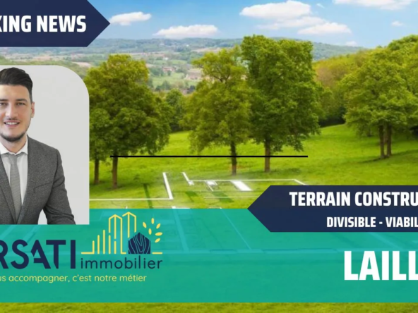 Terrain constructible de 880 m² à Laillé – Viabilisé, orientation Sud, hors lotissement