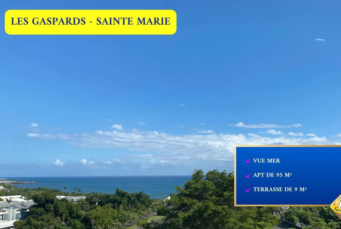 Appartement T3 avec Vue Mer, Terrasse et Ascenseur à Sainte-Marie 