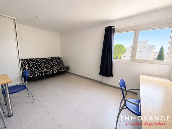 Studio meublé de 24 m² à Montpellier, idéal investissement étudiant en résidence sécurisée