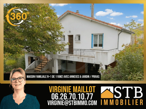 Maison familiale avec annexes et jardin à Privas – Opportunité à saisir