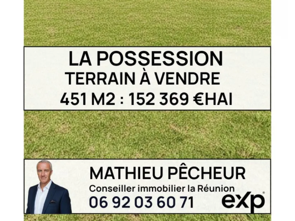 Terrain constructible de 451 m² à La Possession avec vue