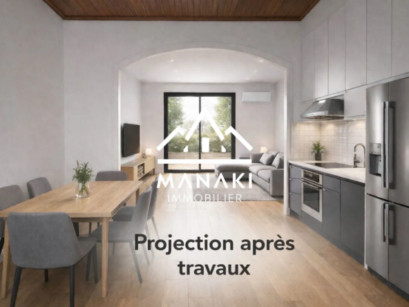 Maison de ville avec 4 chambres, garage et fort potentiel au Soler
