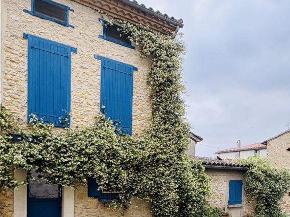Maison de village en pierre à Saint-Julia avec cachet, 3 chambres, cave et jardin poétique