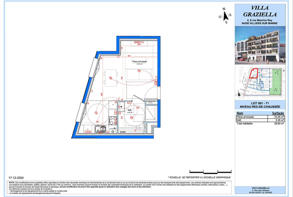Appartement T1 à Villiers-sur-Marne – Résidence Villa Graziella, place de parking, proximité Gare 