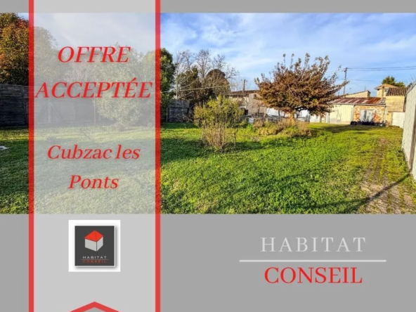Terrain constructible de 600 m² à Cubzac-les-Ponts avec garage en pierres