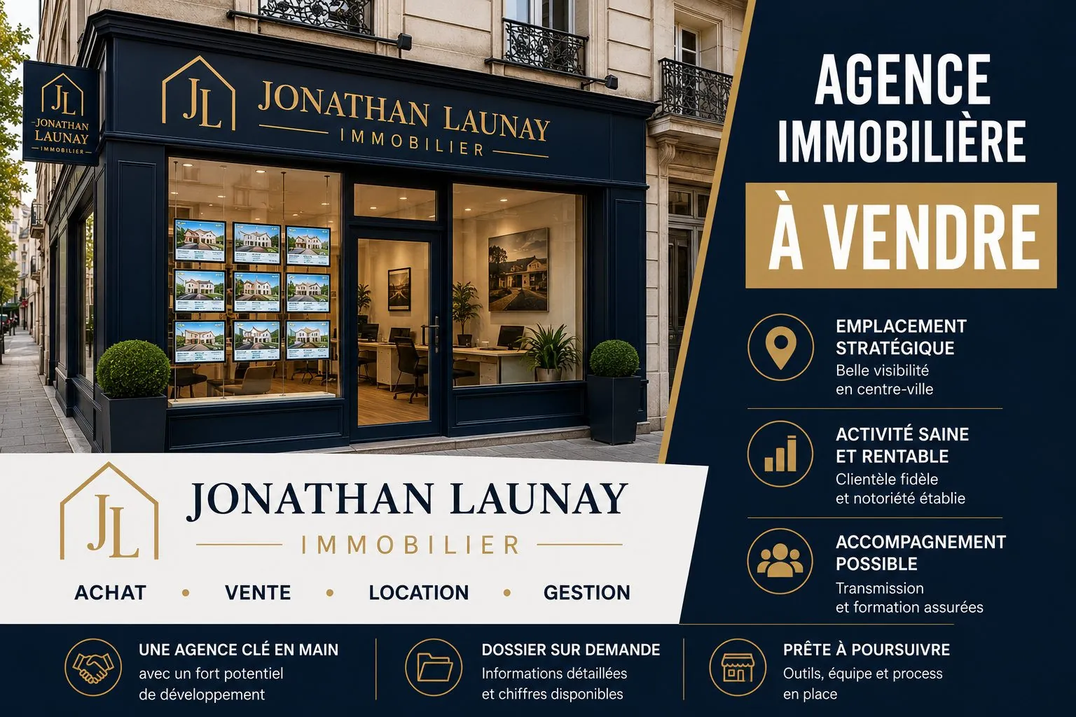 Agence immobilière à vendre à Paris - Opportunité de développement