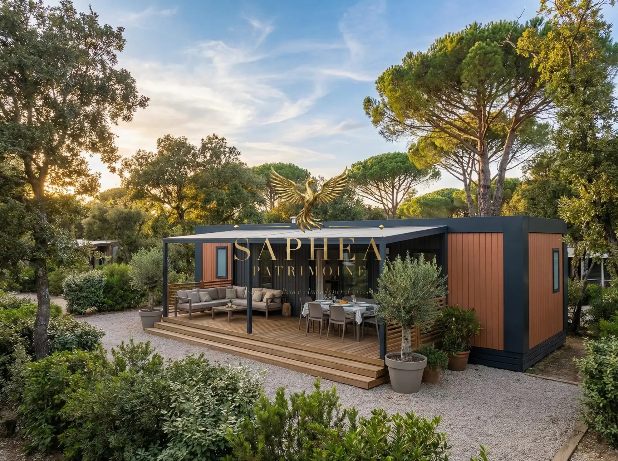 Résidence pieds dans l'eau à Porto-Vecchio, mobil-home de luxe, investissement sécurisé