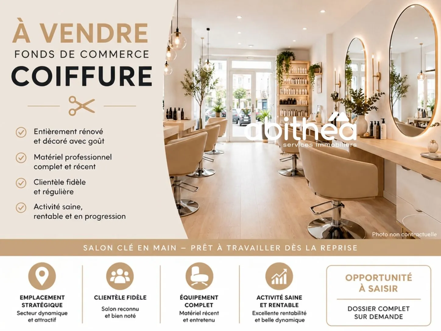 Fonds de commerce salon de coiffure à Béziers, emplacement stratégique, clientèle fidèle