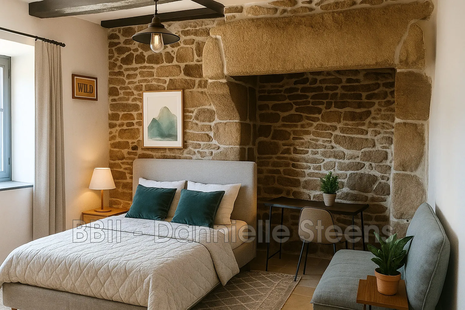Maison en pierre du XVIIIème avec terrain à Quintin en Centre Bretagne 