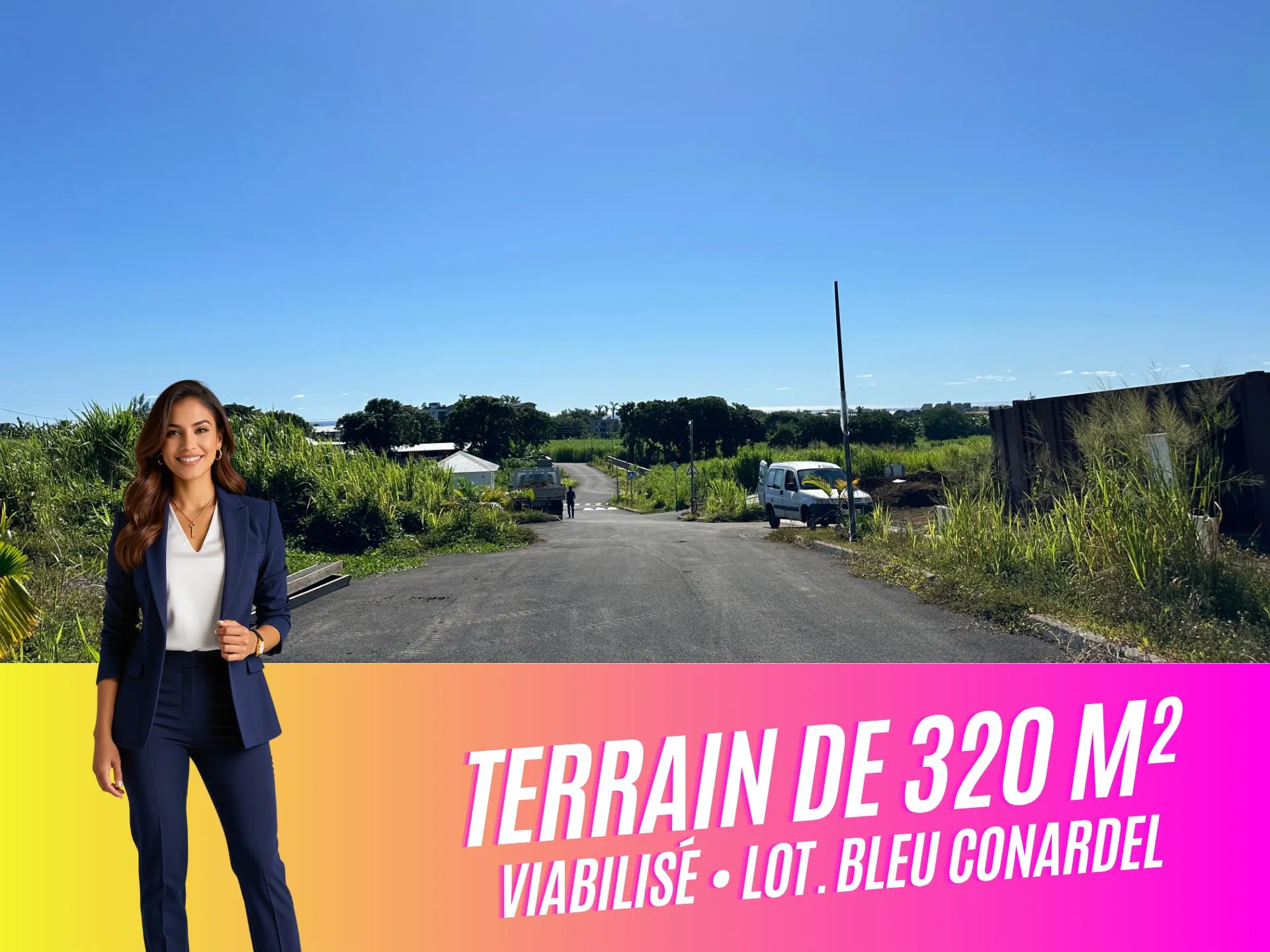 Terrain constructible de 320 m² à Saint-Benoît dans le lotissement Bleu Conardel