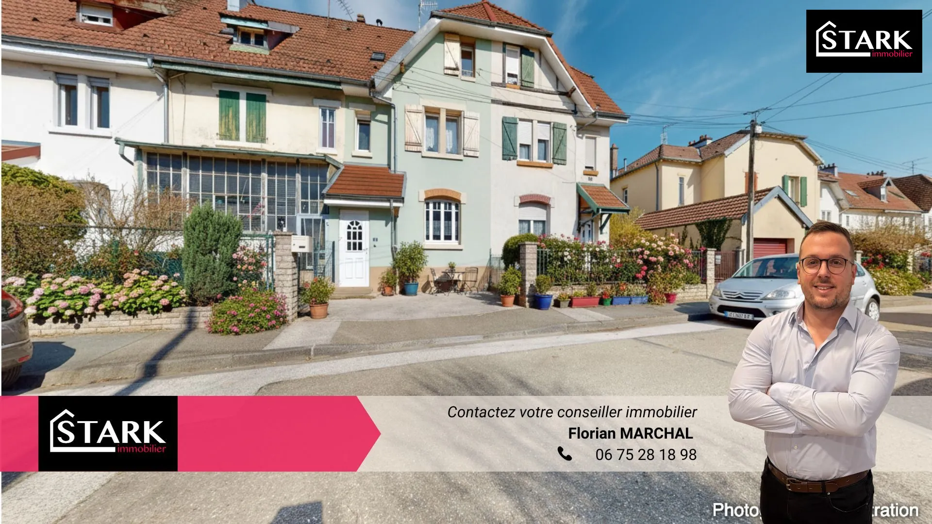 Maison mitoyenne en vente à Belfort avec 4 chambres, terrain de 150 m² et potentiel de rénovation