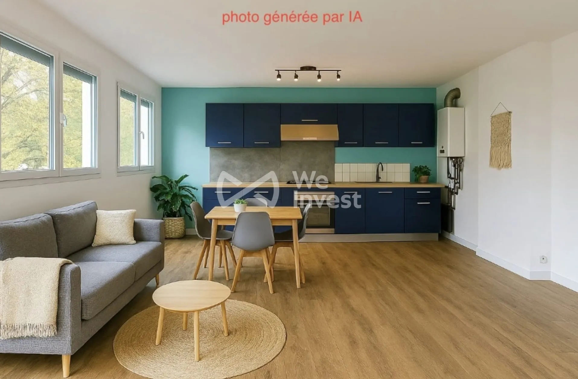 photo générée par IA Appartement lumineux à vendre à Pierrepont - 45 m² avec cellier