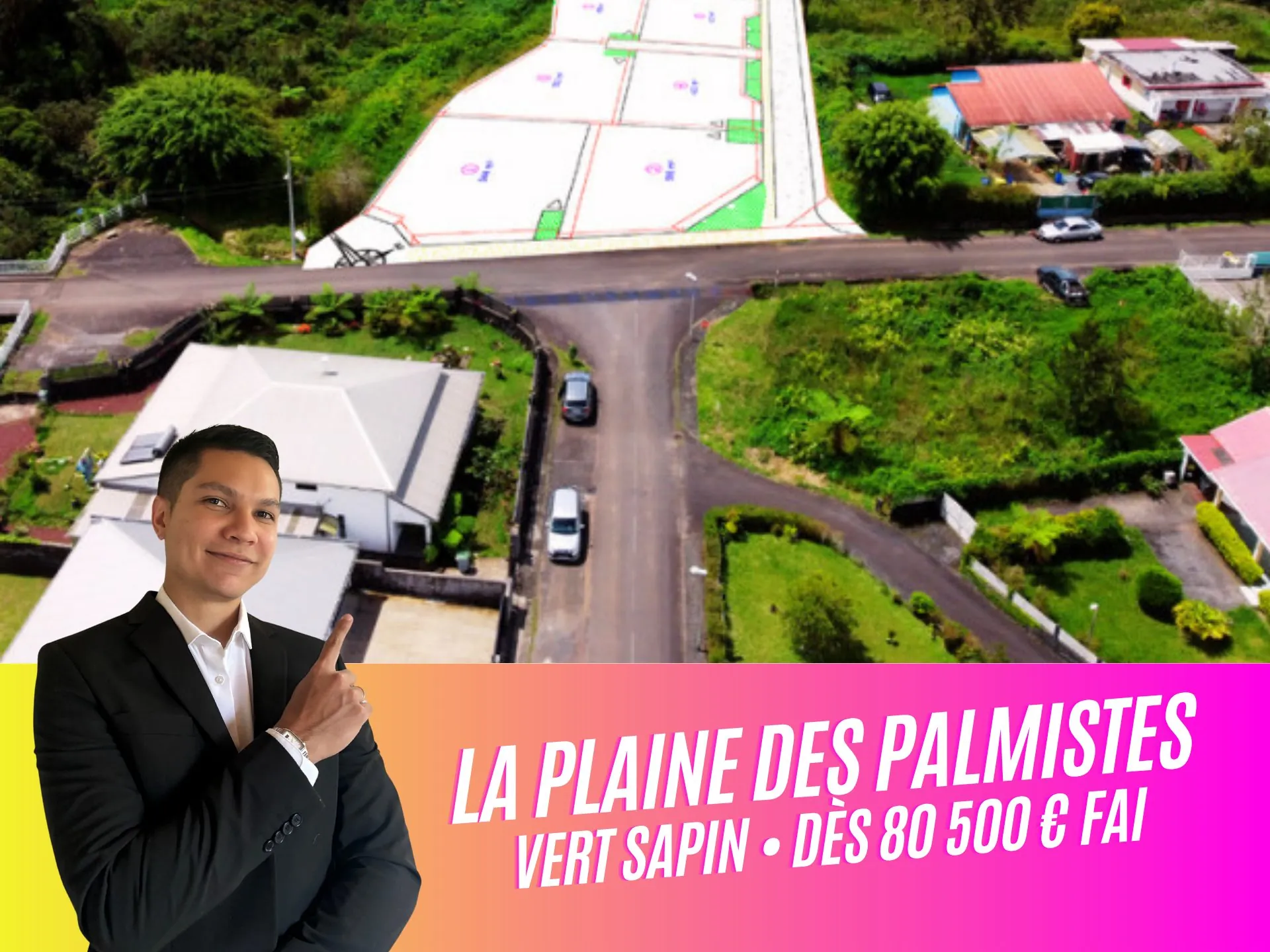 Lotissement Vert Sapin : terrains constructibles viabilisés à La Plaine-des-Palmistes