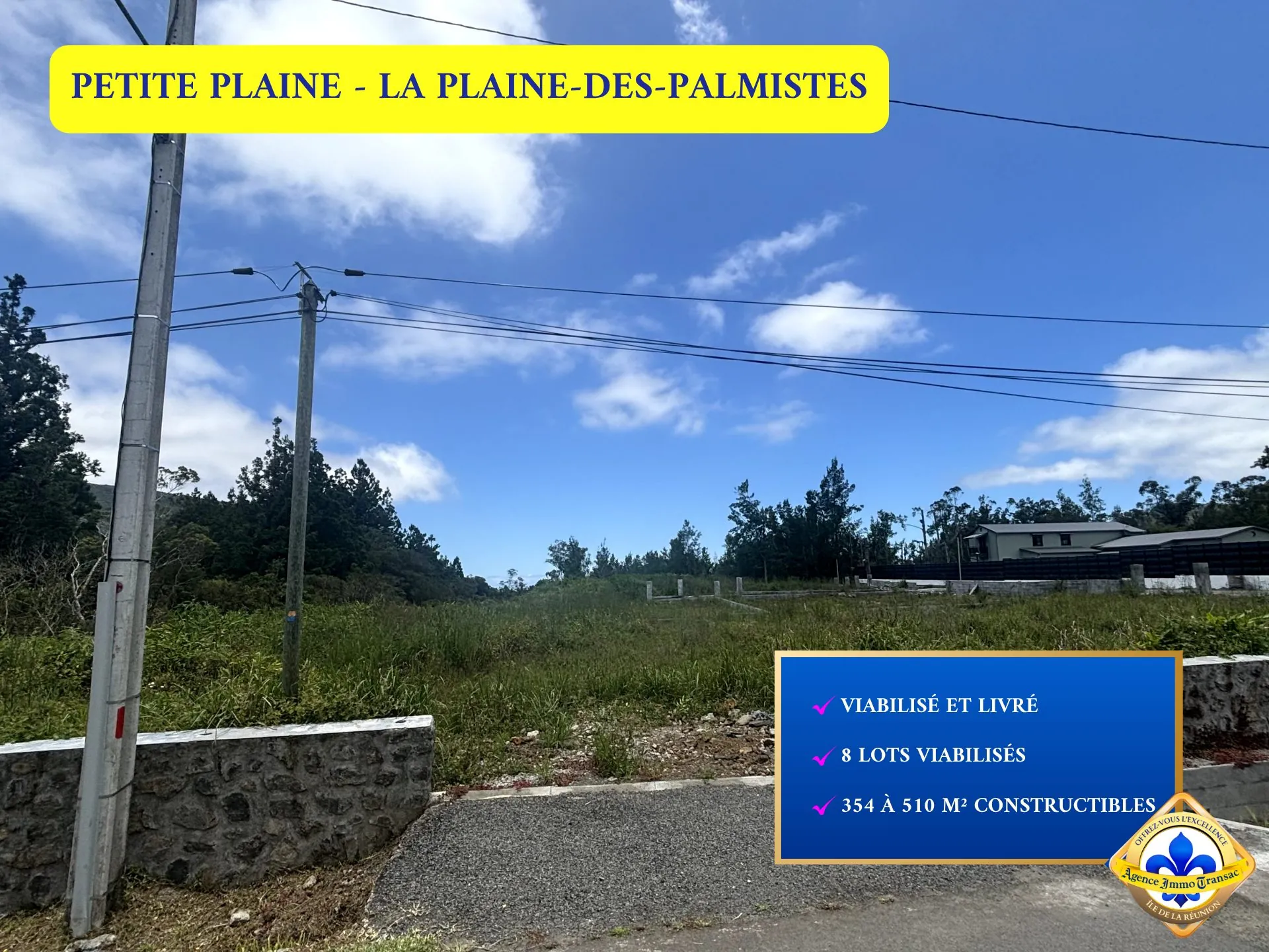 Lotissement Vert Sapin : terrains constructibles viabilisés à La Plaine-des-Palmistes 