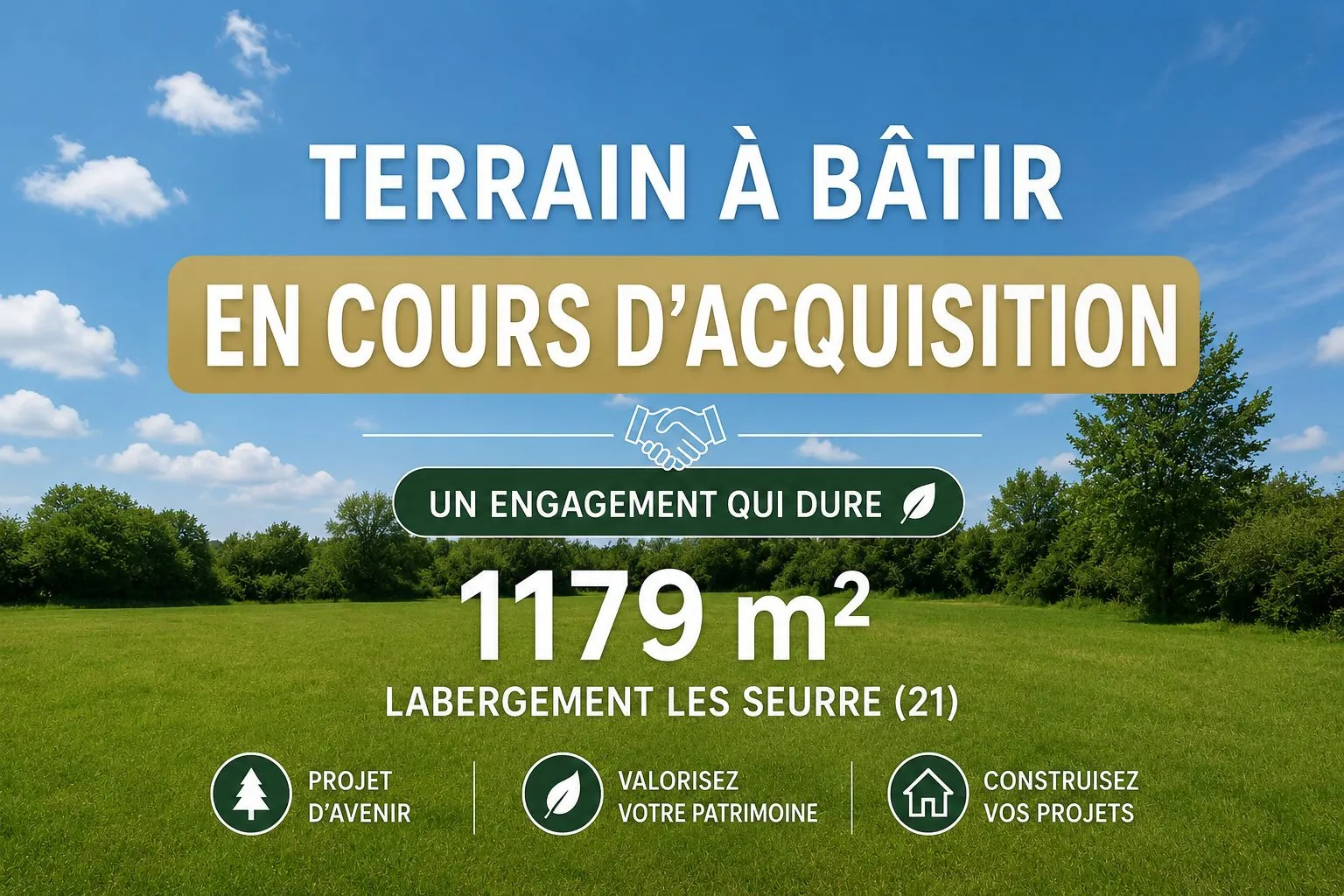 Terrain constructible de plus de 1 000 m² à Labergement-lès-Seurre, environnement calme