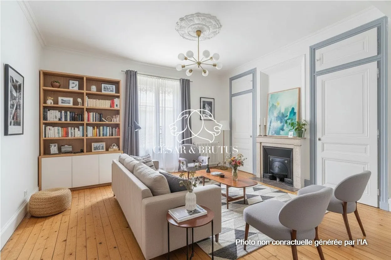 Appartement T2 lumineux à Villeurbanne, secteur Gratte-Ciel, avec cave et cour sécurisée