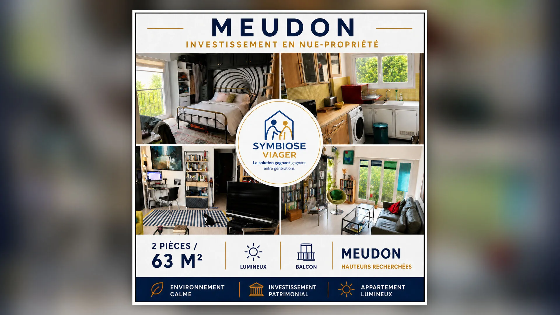 Appartement en nue-propriété à Meudon – Investissement sécurisé de 62,57 m²