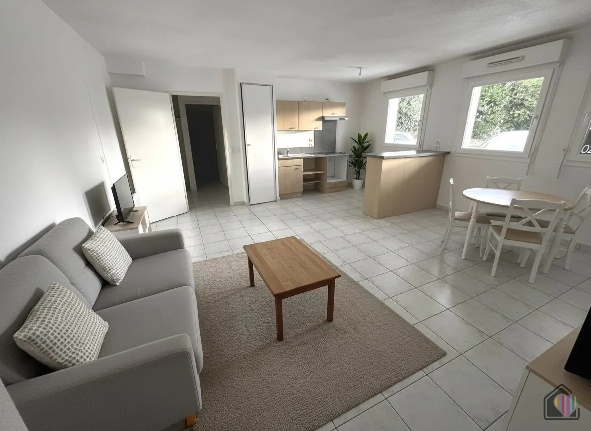 Projection IA Appartement T3 lumineux avec parking à Fécamp – Résidence récente et calme