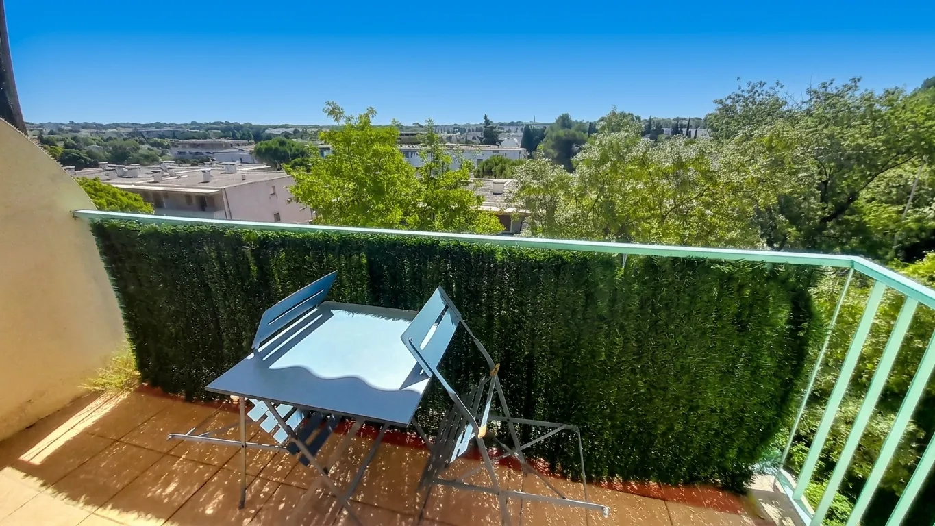 Appartement avec terrasse à vendre à Montpellier, secteur Hôpitaux-Facultés, 16 m², lumineux, dernier étage