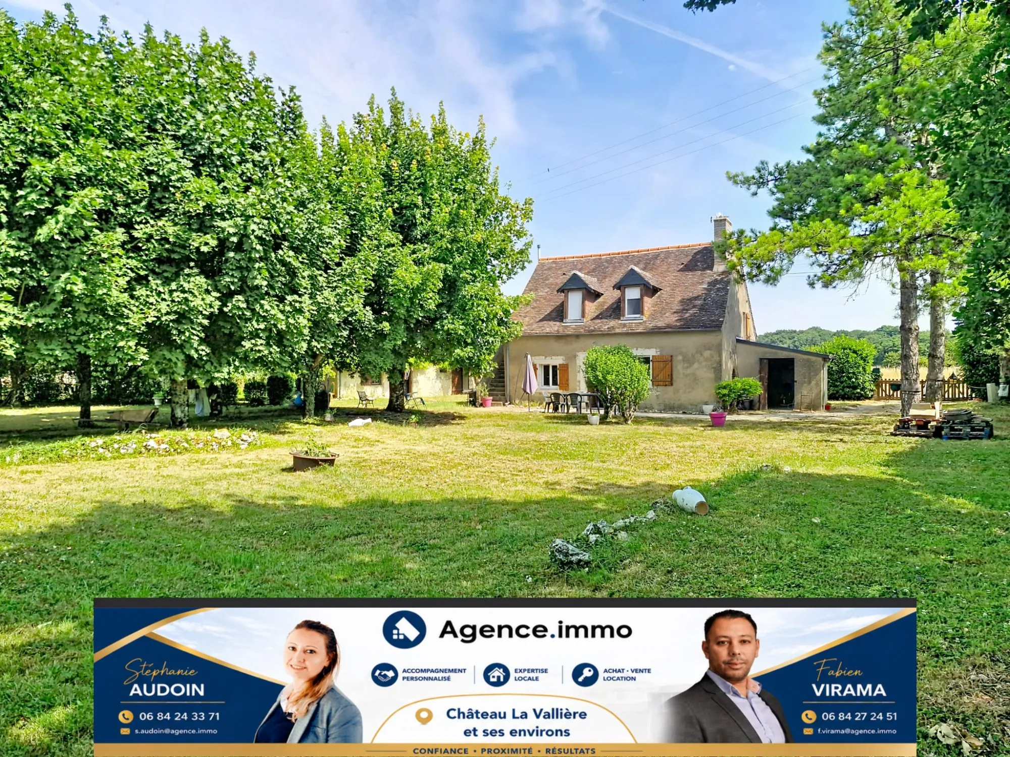 Ensemble immobilier à vendre à Courcelles-de-Touraine avec maison et dépendance