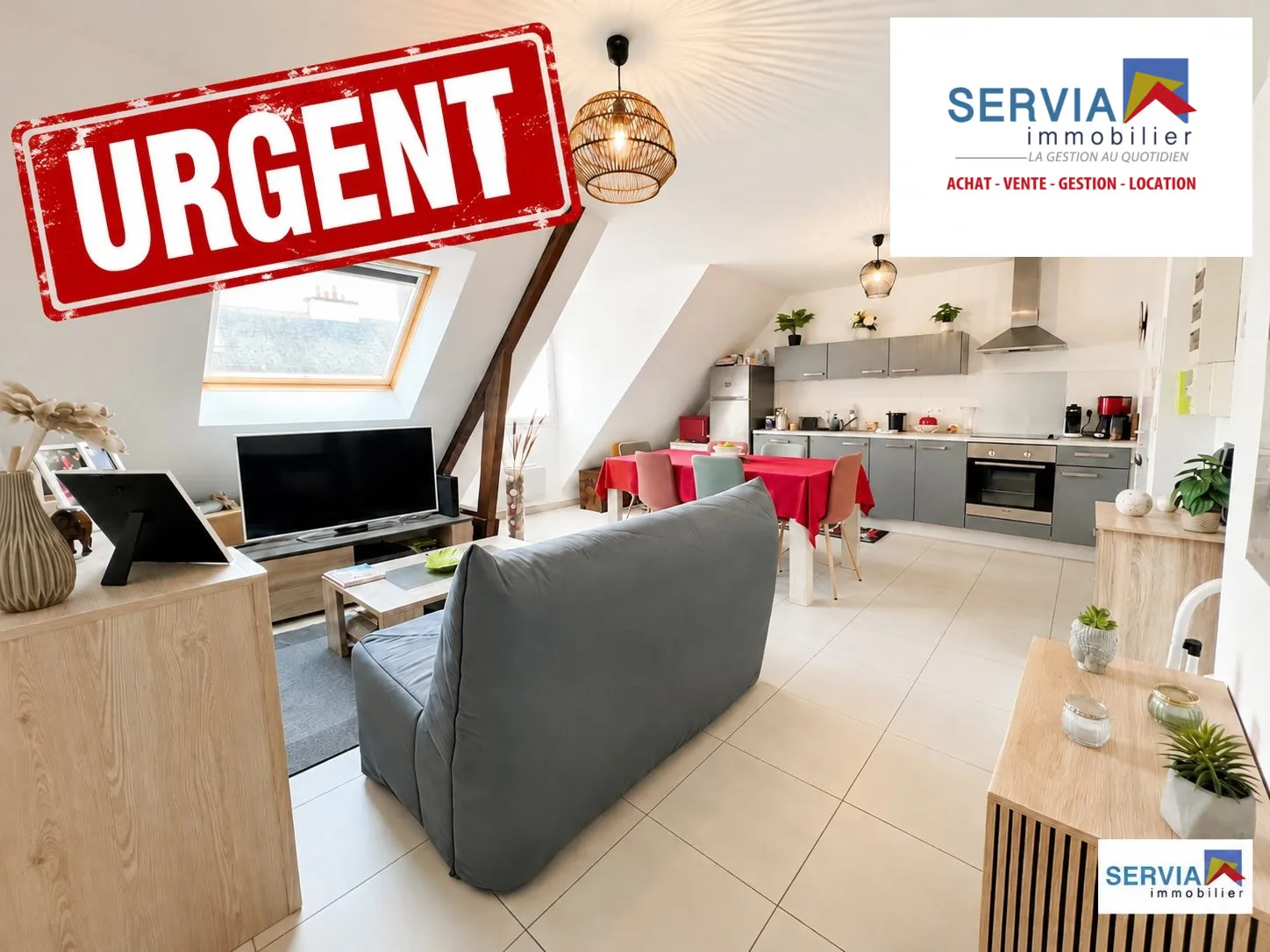 Appartement lumineux de 64 m² avec parking et cave à Quéven - Centre-ville