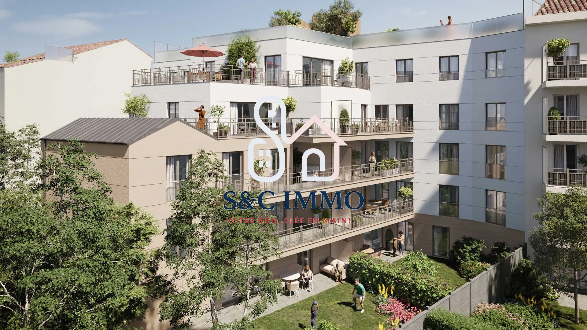 Studio neuf à vendre à Neuilly-sur-Marne avec terrasse et jardin privatif